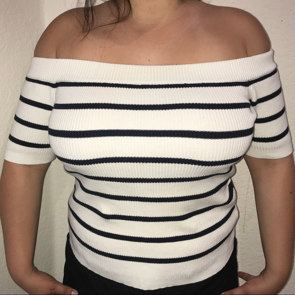 Off m the shoulder shirt from a Boutique in SoCal